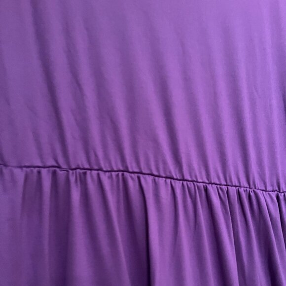 Purple Tiered Short Sleeve Midi‎ Dress (Size Unknown) (2XL) (NEW) - Picture 12 of 16